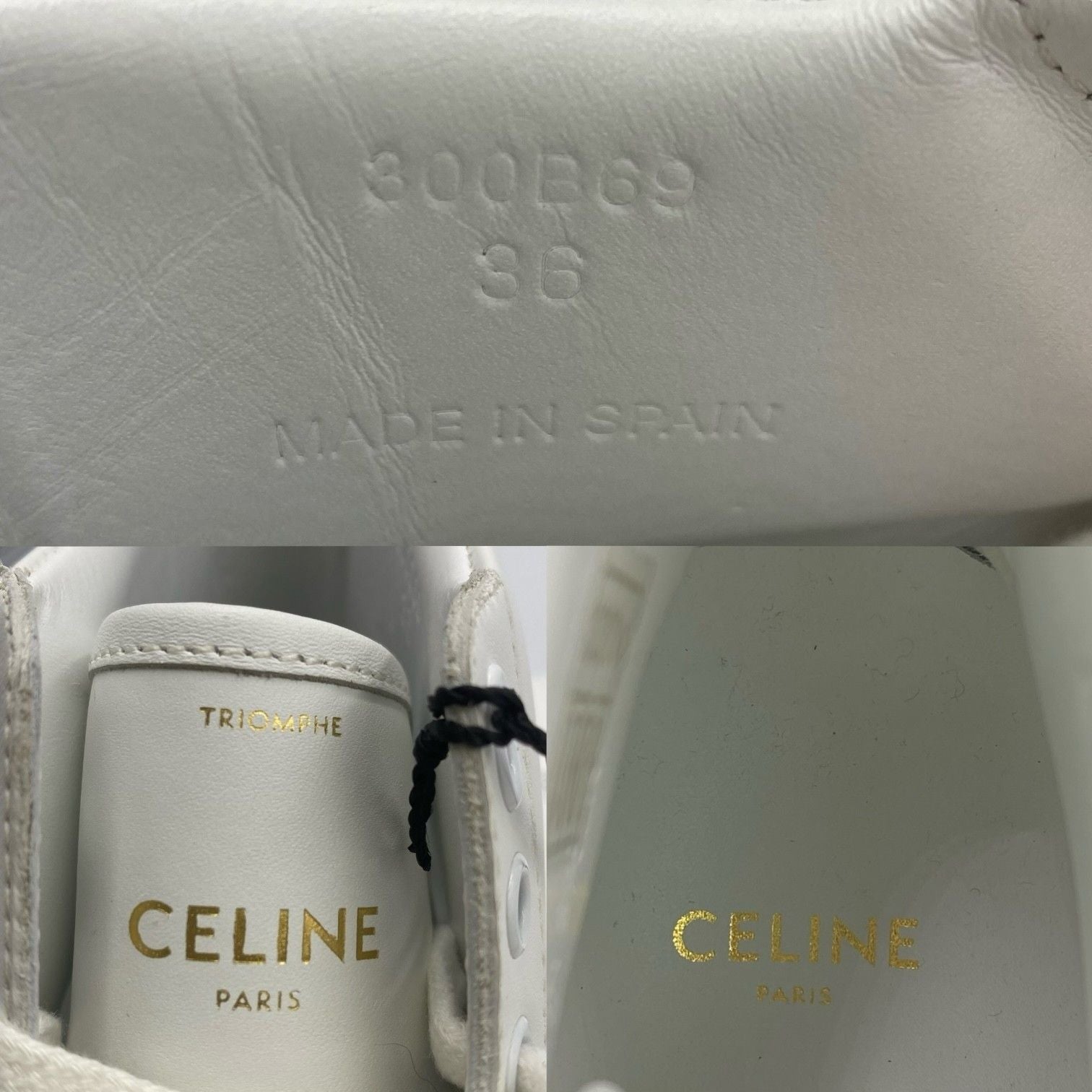 Celine High Cut Sneakers Leather with Logo White — view 8