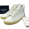 Celine High Cut Sneakers Leather with Logo White
