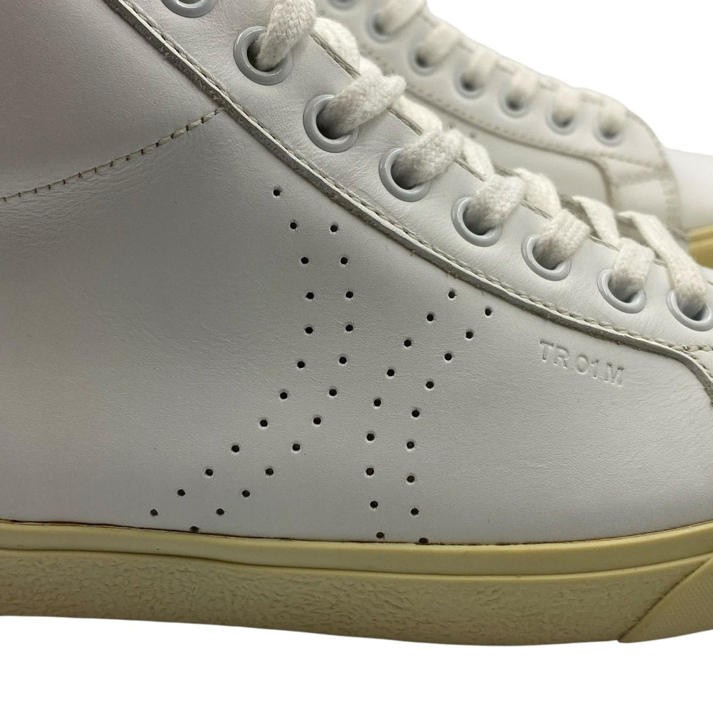 Celine High Cut Sneakers Leather with Logo White — view 7