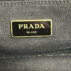 Prada Tote Canapa Black Ivory — view 9