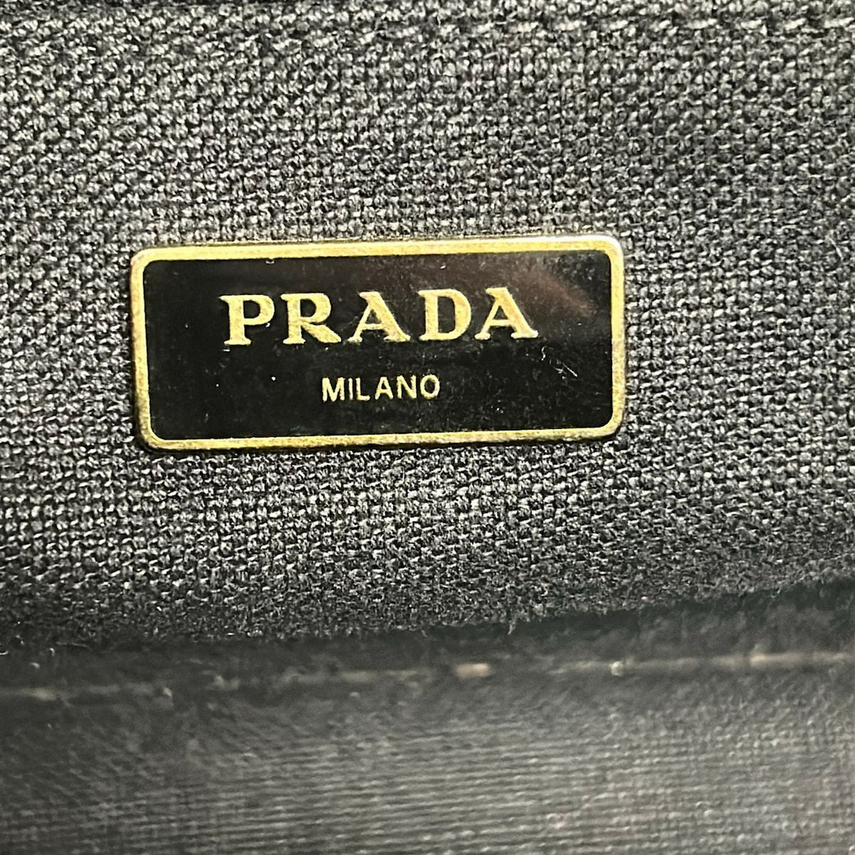 Prada Tote Canapa Black Ivory — view 9