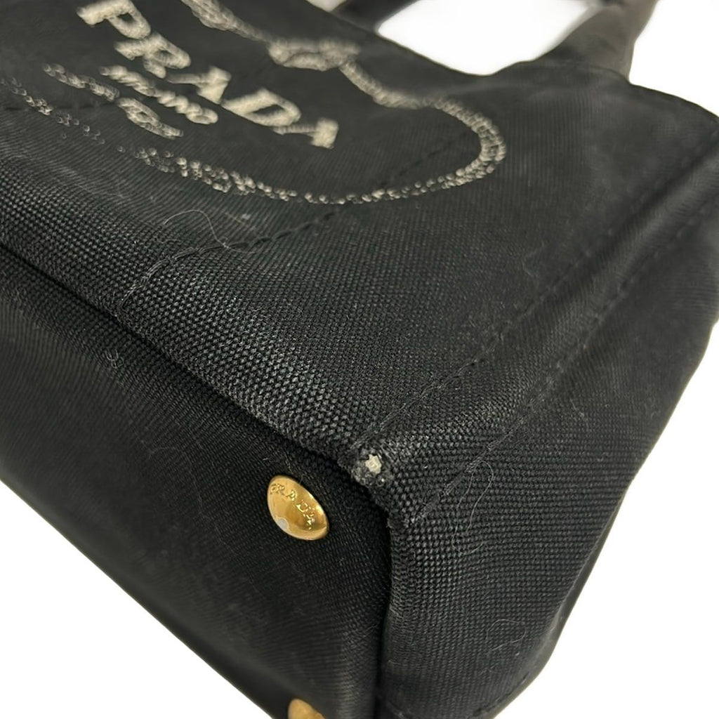 Prada Tote Canapa Black Ivory — view 6