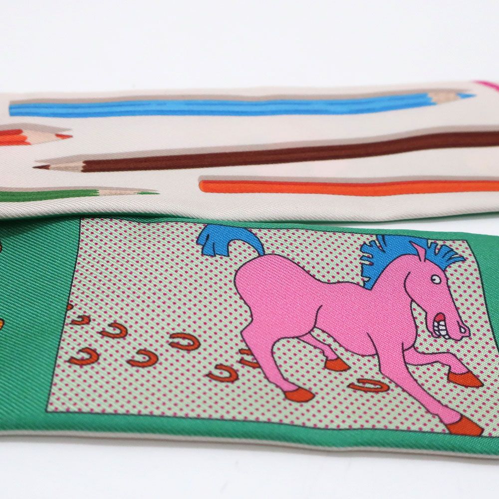 Hermes Heaven Twill Scarf Come on Get Out Your Colored Pencils! Carre Libre a — view 9
