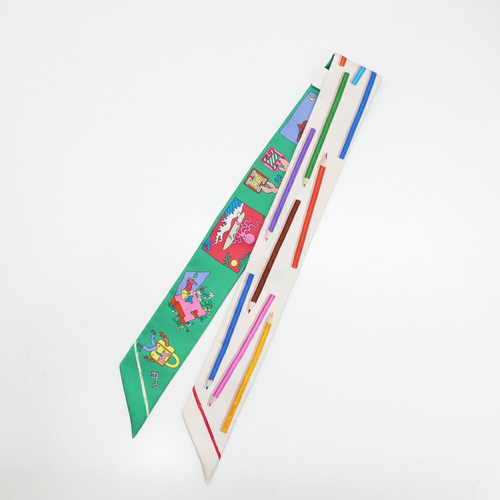 Hermes Heaven Twill Scarf Come on Get Out Your Colored Pencils! Carre Libre a — view 2