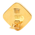Chanel CC Logo Vintage Earrings Gold Red Plated Plastic — view 3