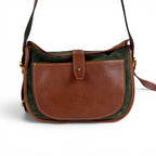 Loewe Anagram Logo Bicolor Shoulder Bag Cross Brown Green Leather — view 2