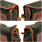 Loewe Anagram Logo Bicolor Shoulder Bag Cross Brown Green Leather — view 6