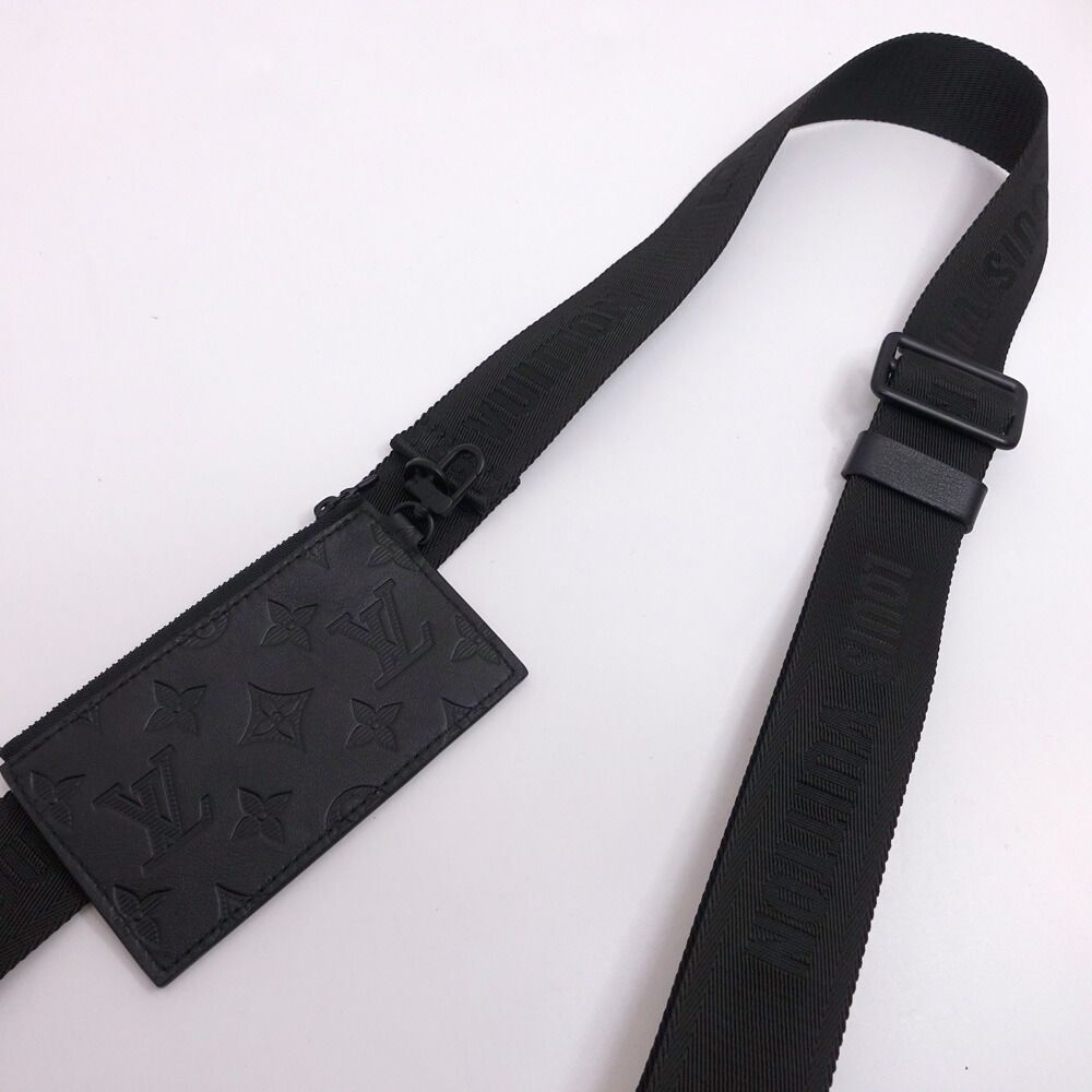 Louis Vuitton Gaston Wearable Wallet Shoulder Bag Monogram Shadow Black — view 7