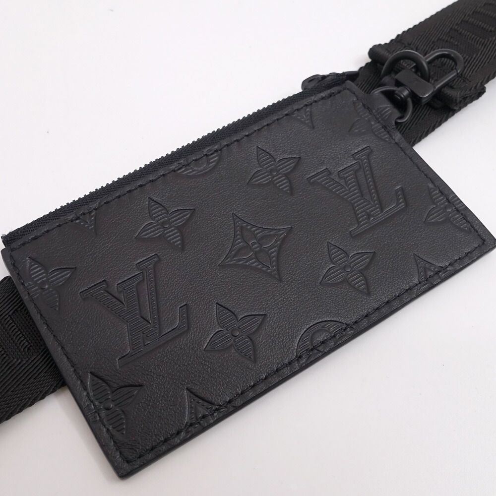 Louis Vuitton Gaston Wearable Wallet Shoulder Bag Monogram Shadow Black — view 8