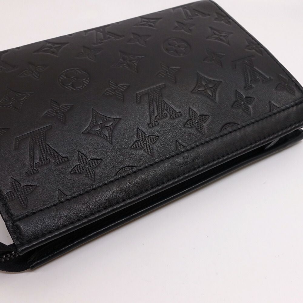 Louis Vuitton Gaston Wearable Wallet Shoulder Bag Monogram Shadow Black — view 3