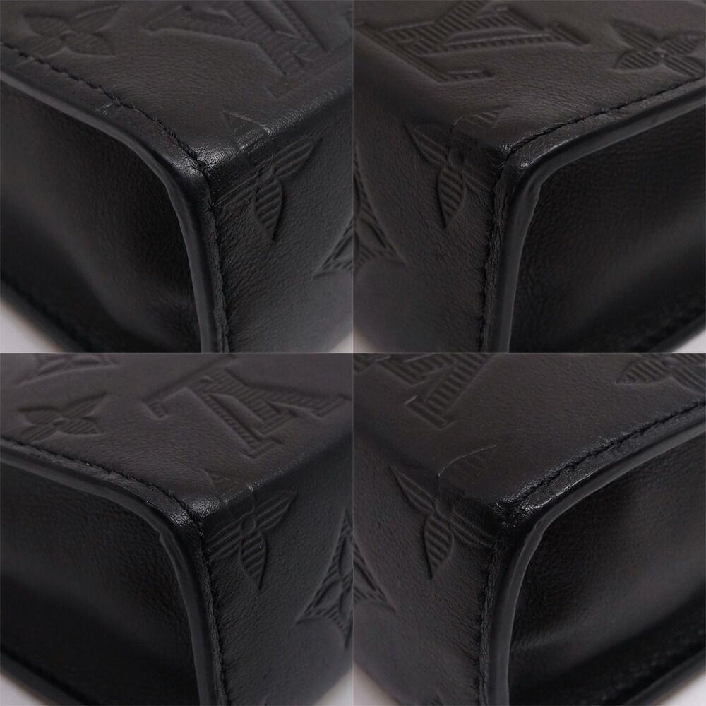 Louis Vuitton Gaston Wearable Wallet Shoulder Bag Monogram Shadow Black — view 5