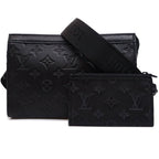 Louis Vuitton Gaston Wearable Wallet Shoulder Bag Monogram Shadow Black