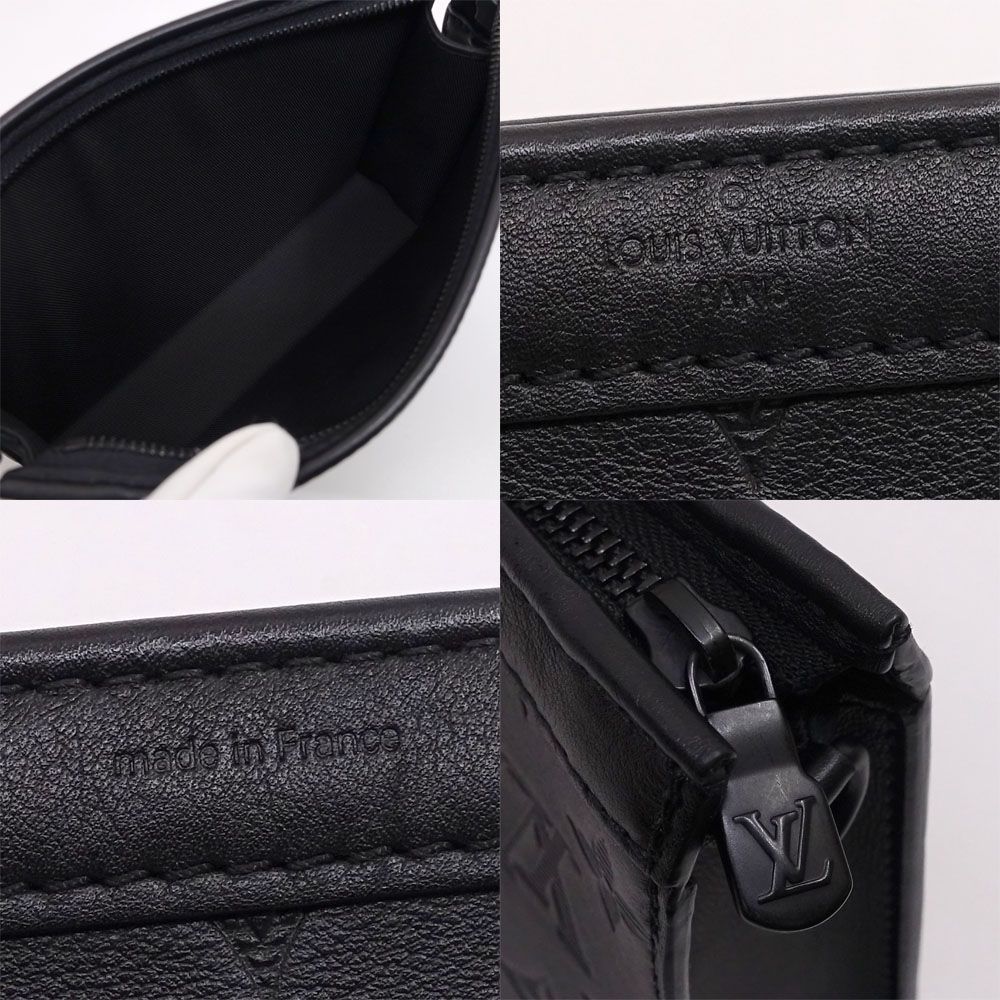 Louis Vuitton Gaston Wearable Wallet Shoulder Bag Monogram Shadow Black — view 6