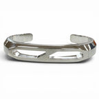 Hermes Delta Calf Metal T5 Bangle Bracelet Silver — view 3