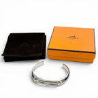 Hermes Delta Calf Metal T5 Bangle Bracelet Silver — view 2