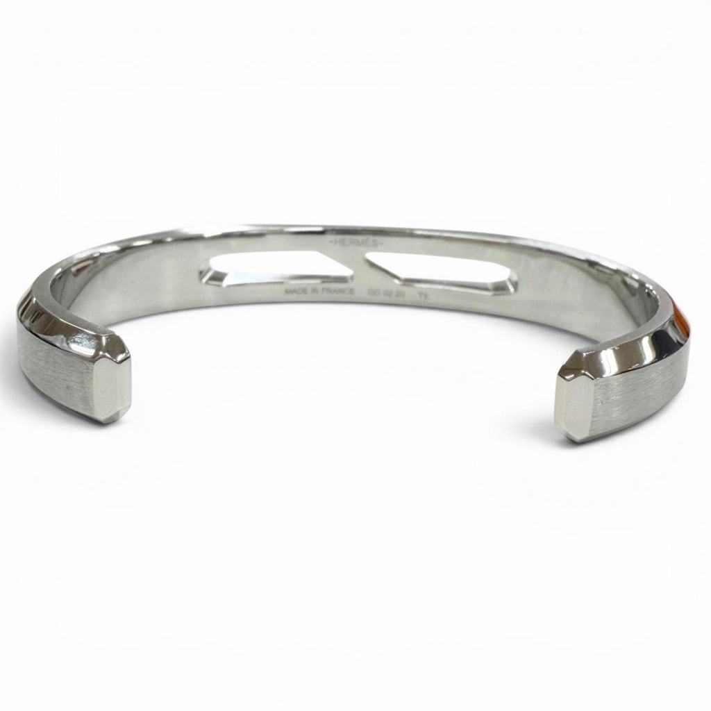 Hermes Delta Calf Metal T5 Bangle Bracelet Silver — view 5