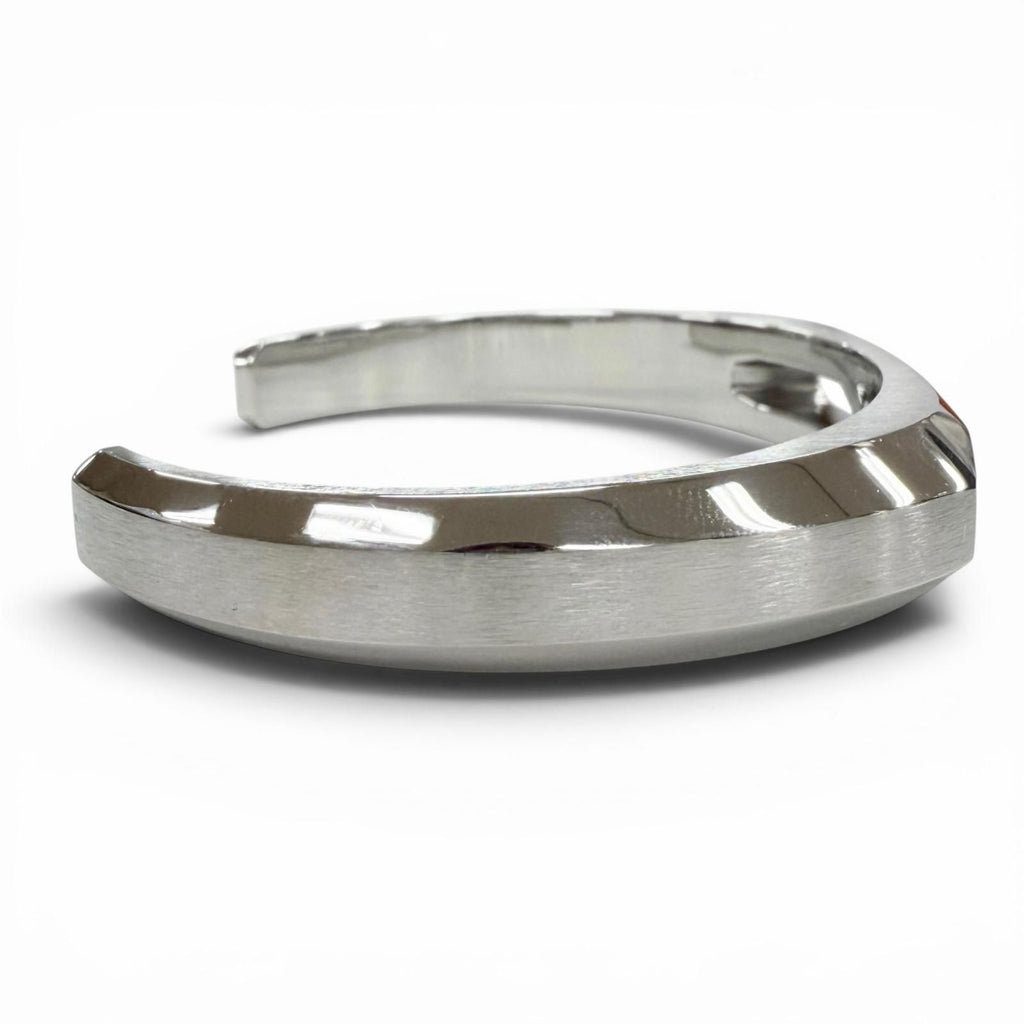 Hermes Delta Calf Metal T5 Bangle Bracelet Silver — view 6