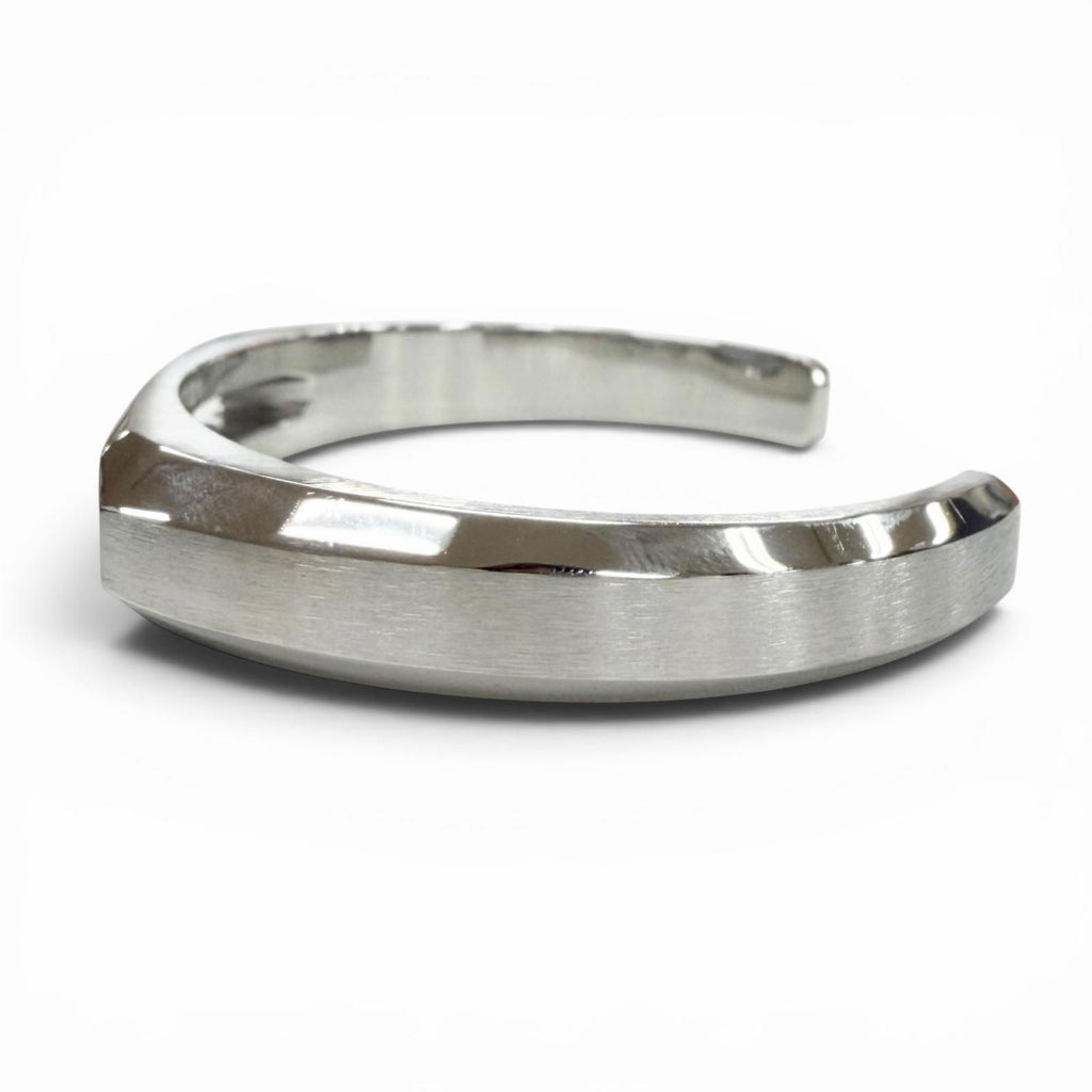 Hermes Delta Calf Metal T5 Bangle Bracelet Silver — view 4