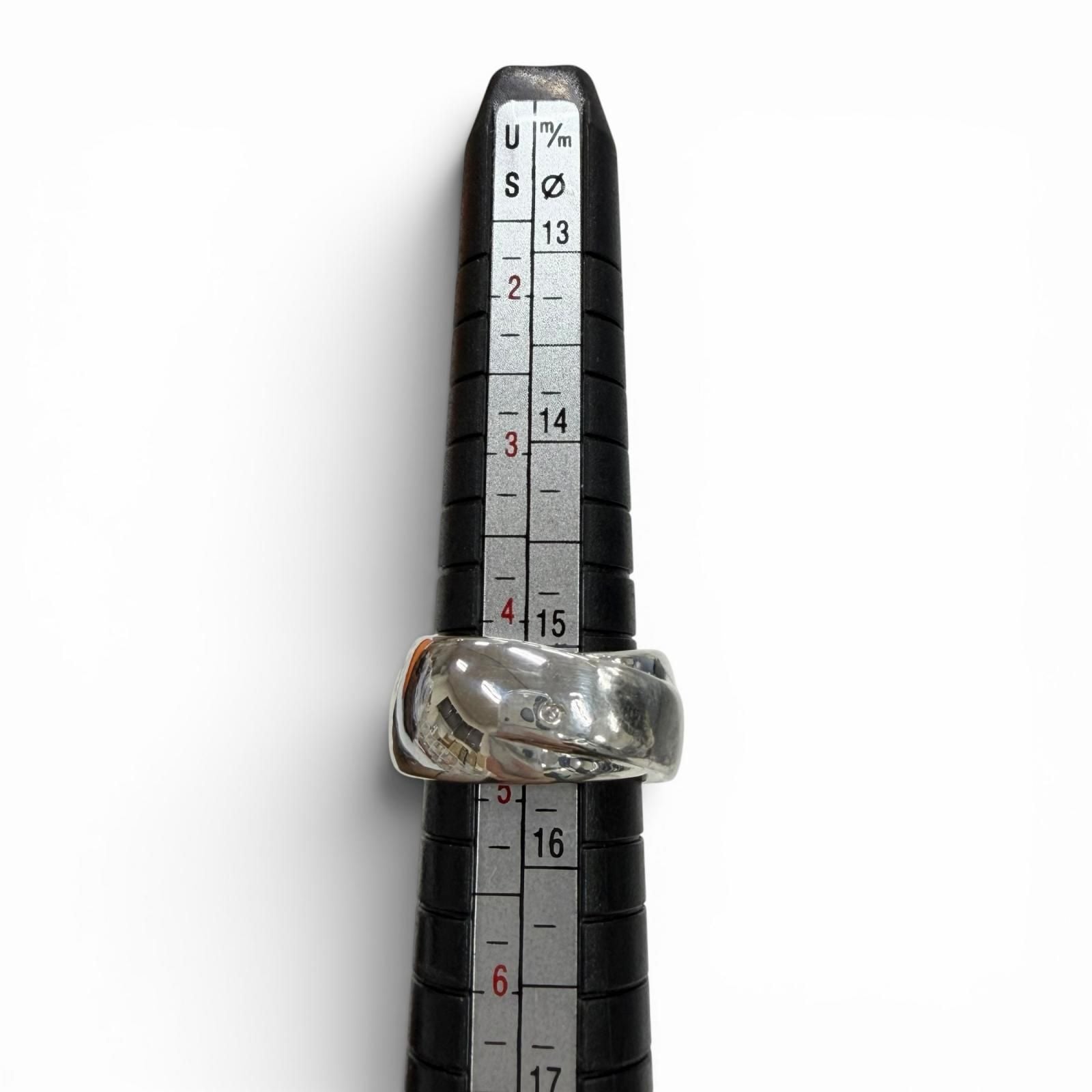 Hermes Vintage 925 Ribbon Motif Ring Silver — view 7