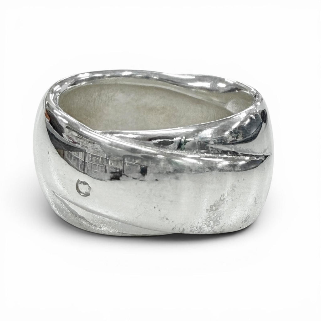 Hermes Vintage 925 Ribbon Motif Ring Silver — view 3