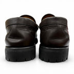 Gucci Web Line Horsebit Loafers Leather Shoes Brown Silver 9 — view 6