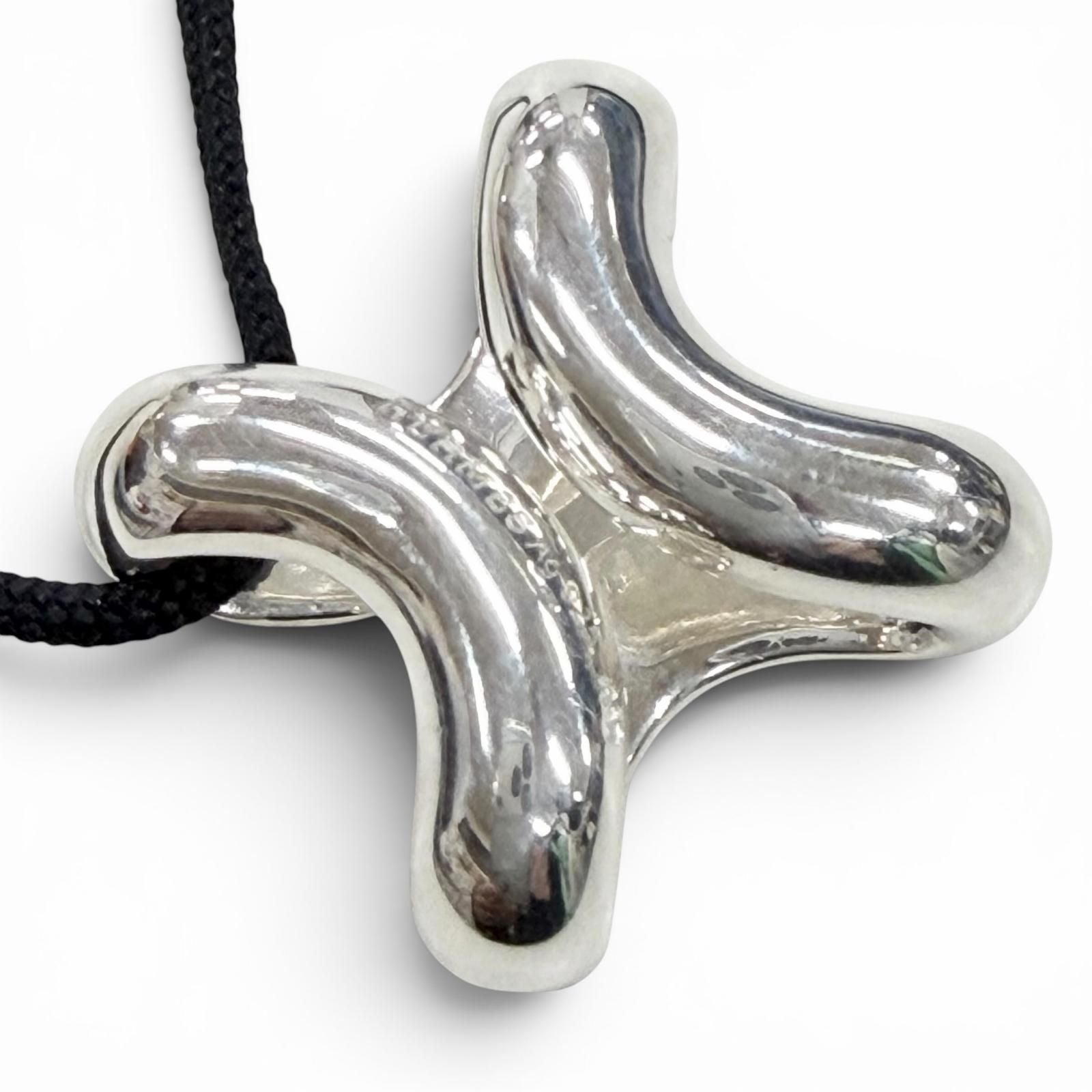 Hermes Lima PM Fabric Necklace Silver Black — view 5