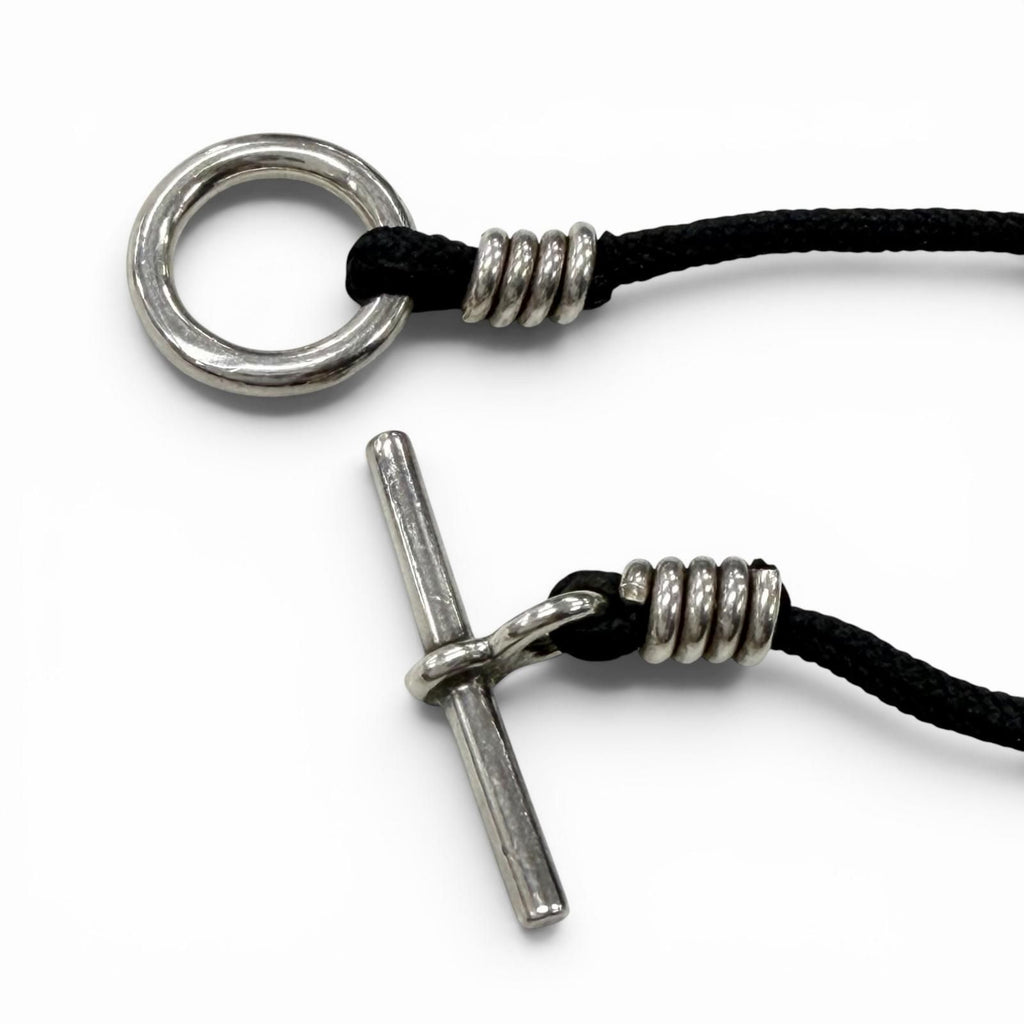 Hermes Lima PM Fabric Necklace Silver Black — view 7