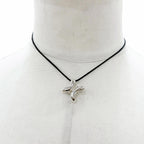 Hermes Lima PM Fabric Necklace Silver Black — view 2