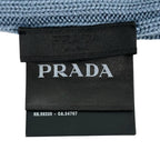 Prada Wool Logo Tag Rib Knit Cap Hat Blue — view 9