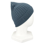 Prada Wool Logo Tag Rib Knit Cap Hat Blue — view 5