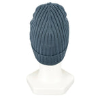 Prada Wool Logo Tag Rib Knit Cap Hat Blue — view 4