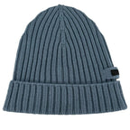 Prada Wool Logo Tag Rib Knit Cap Hat Blue — view 6