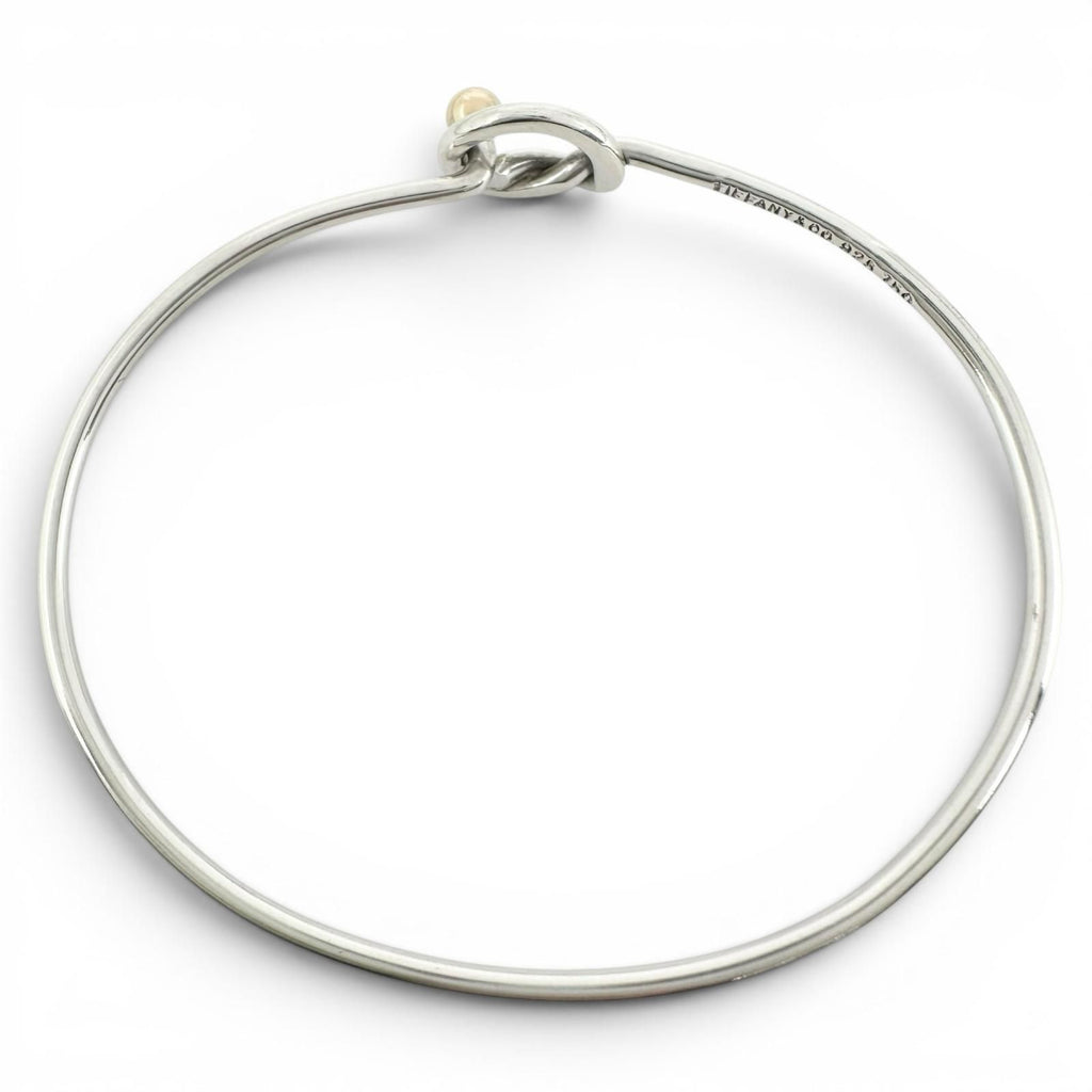 Tiffany & Co Love Knot 925 750 Hook Style Bangle Silver Gold Bracelet — view 3