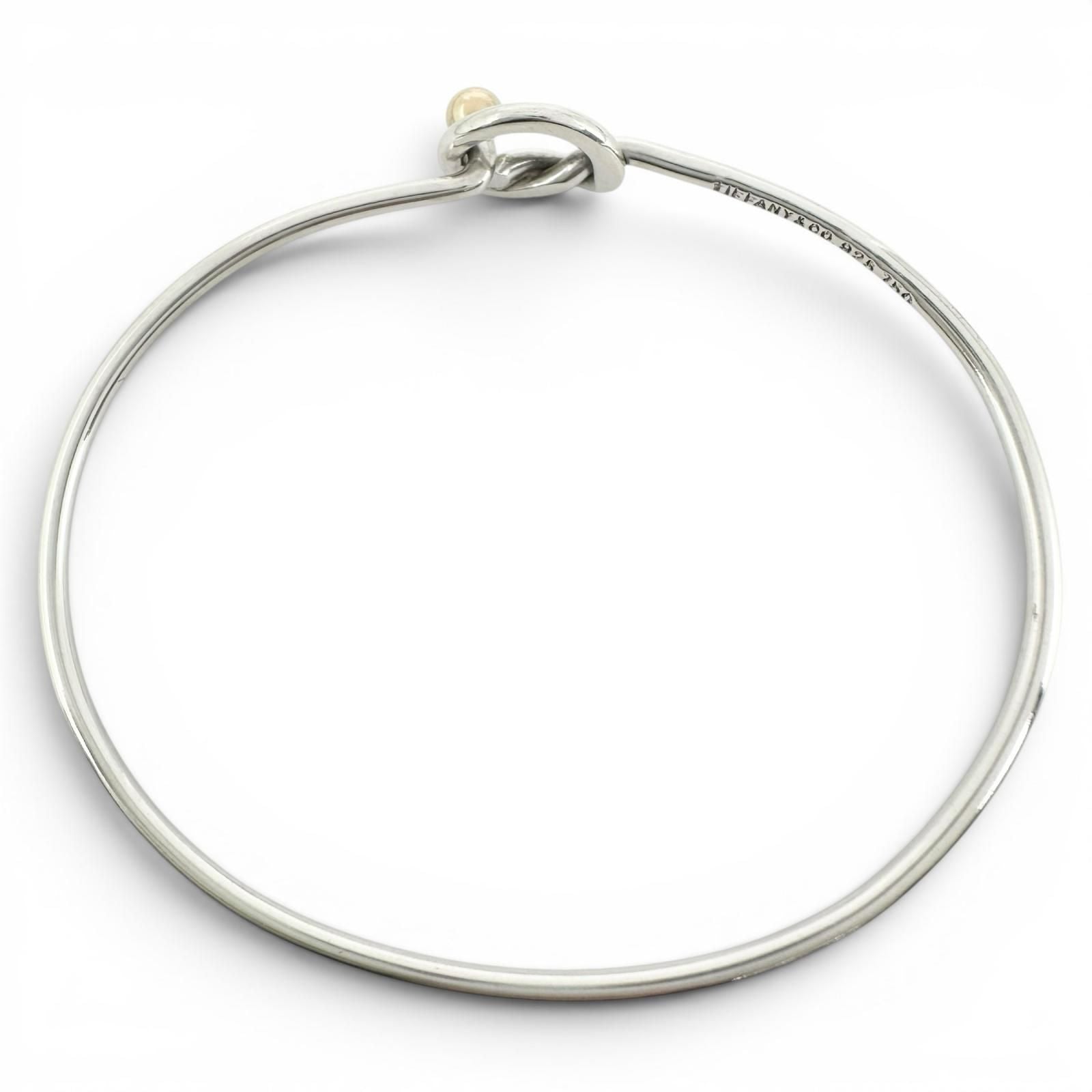 Tiffany & Co Love Knot 925 750 Hook Style Bangle Silver Gold Bracelet — view 3