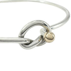 Tiffany & Co Love Knot 925 750 Hook Style Bangle Silver Gold Bracelet — view 4