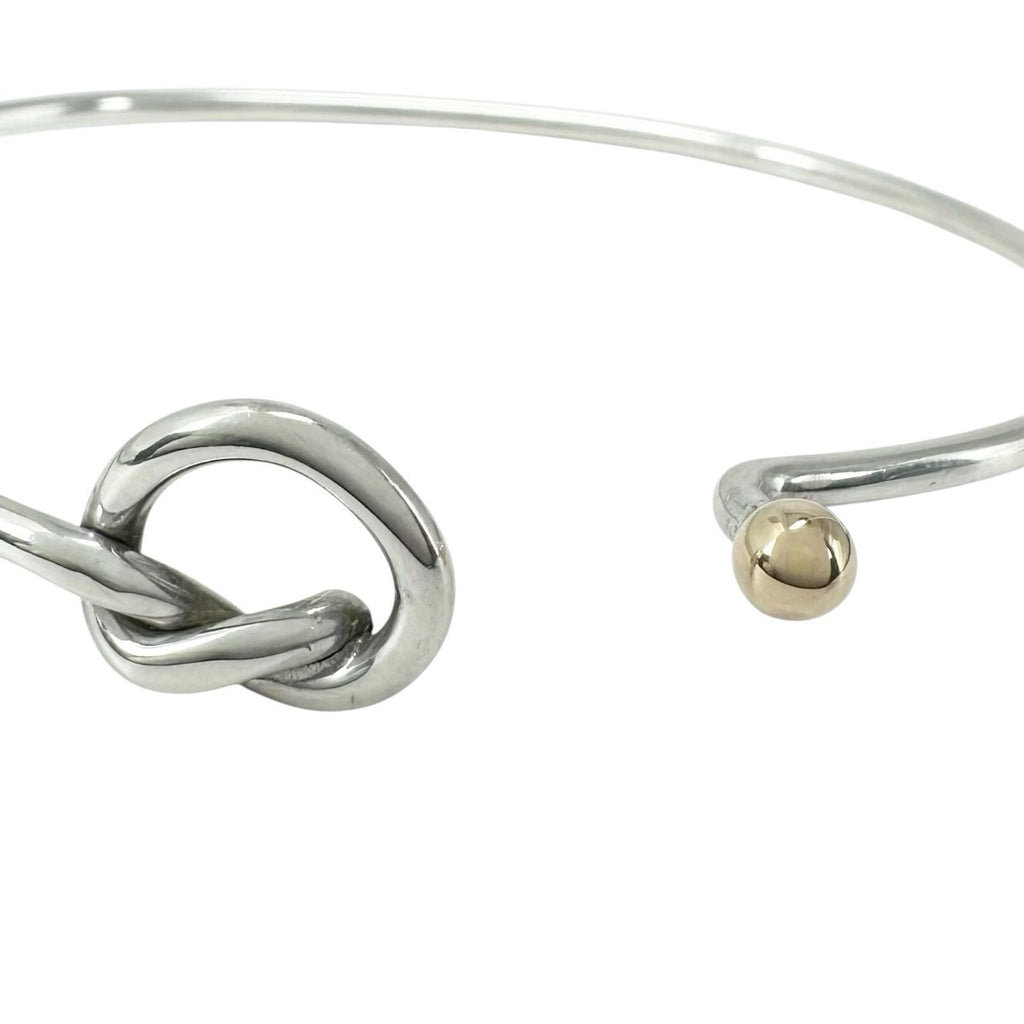 Tiffany & Co Love Knot 925 750 Hook Style Bangle Silver Gold Bracelet — view 5