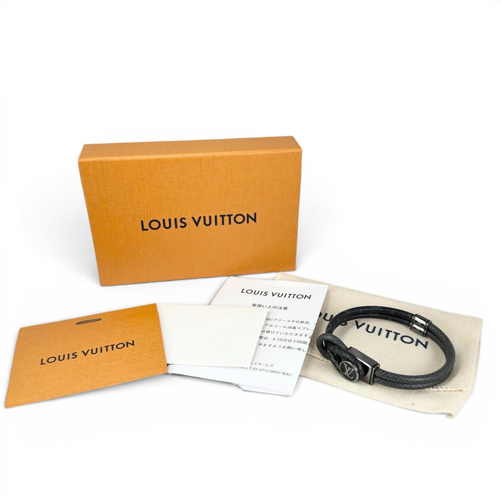Louis Vuitton Bracelet Monogram Eclipse Canvas Black Silver — view 2