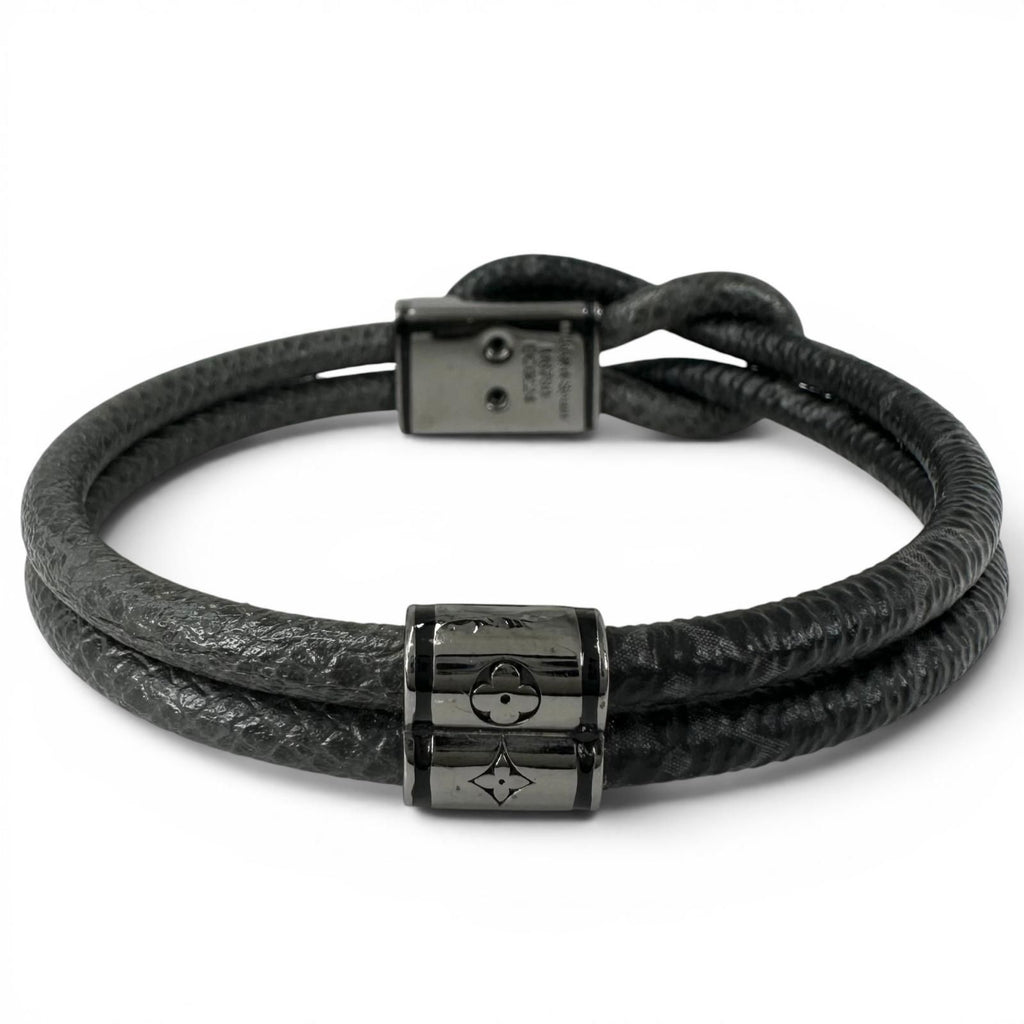 Louis Vuitton Bracelet Monogram Eclipse Canvas Black Silver — view 5