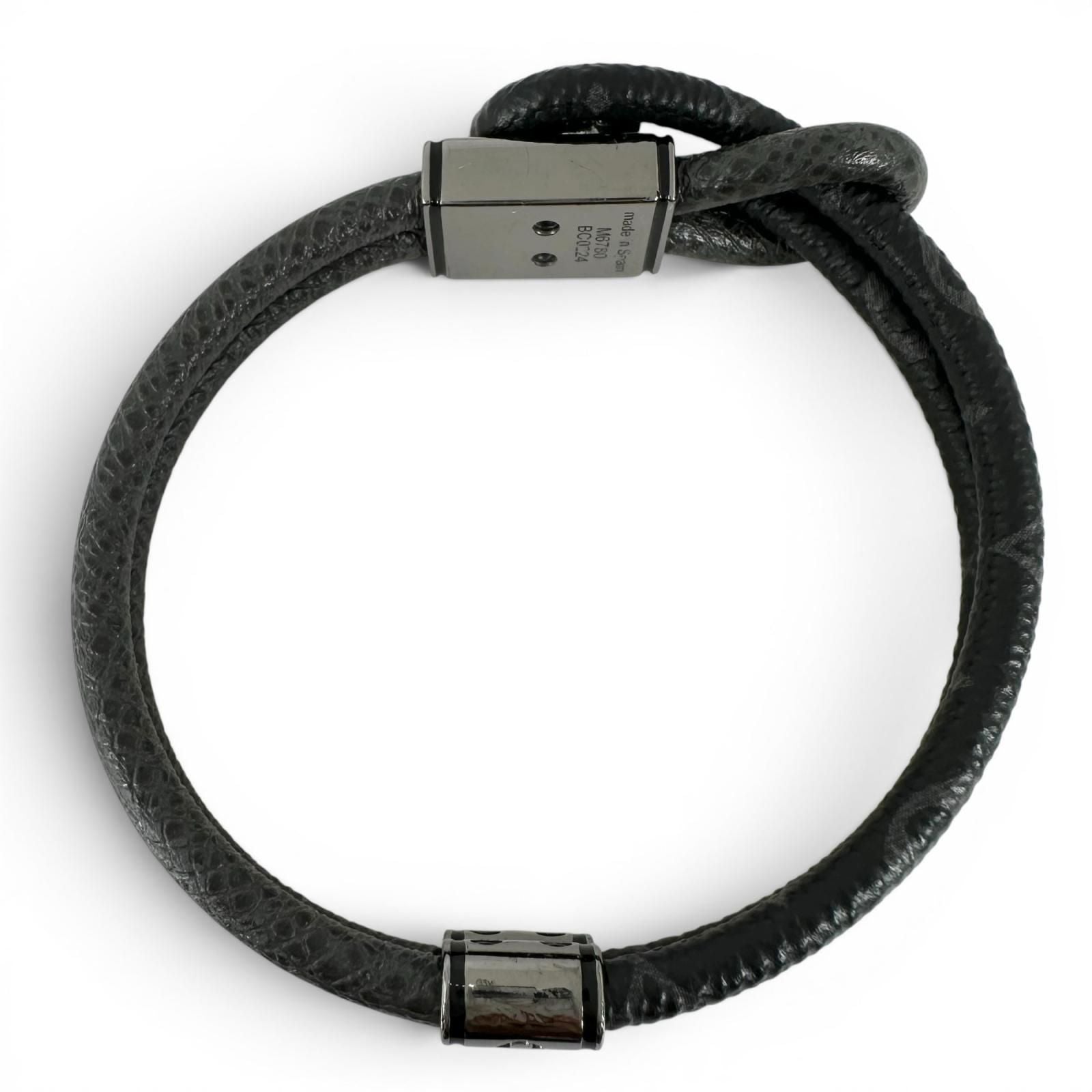 Louis Vuitton Bracelet Monogram Eclipse Canvas Black Silver — view 4