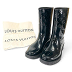 Louis Vuitton Drops Line Rubber Monogram Rain Boots Black — view 2