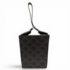 Celine Strap Box Triomphe Canvas Handbag Tan Brown Recommended — view 3