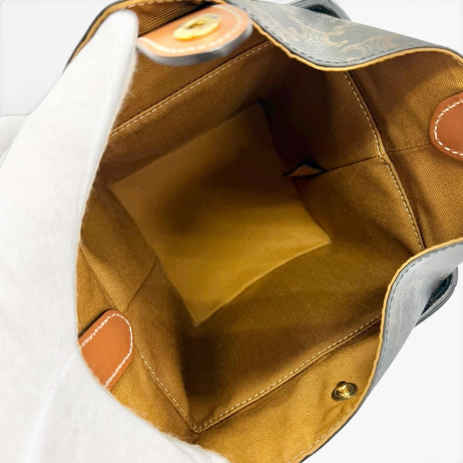 Celine Strap Box Triomphe Canvas Handbag Tan Brown Recommended — view 6