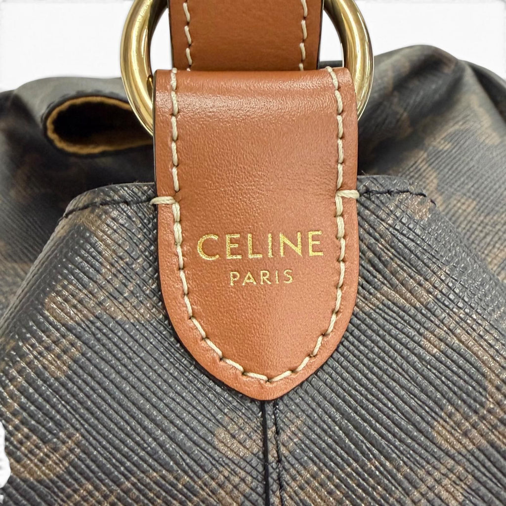 Celine Strap Box Triomphe Canvas Handbag Tan Brown Recommended — view 9