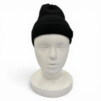 Chanel Cashmere CC Logo Embroidered Beanie Knit Cap Black — view 3