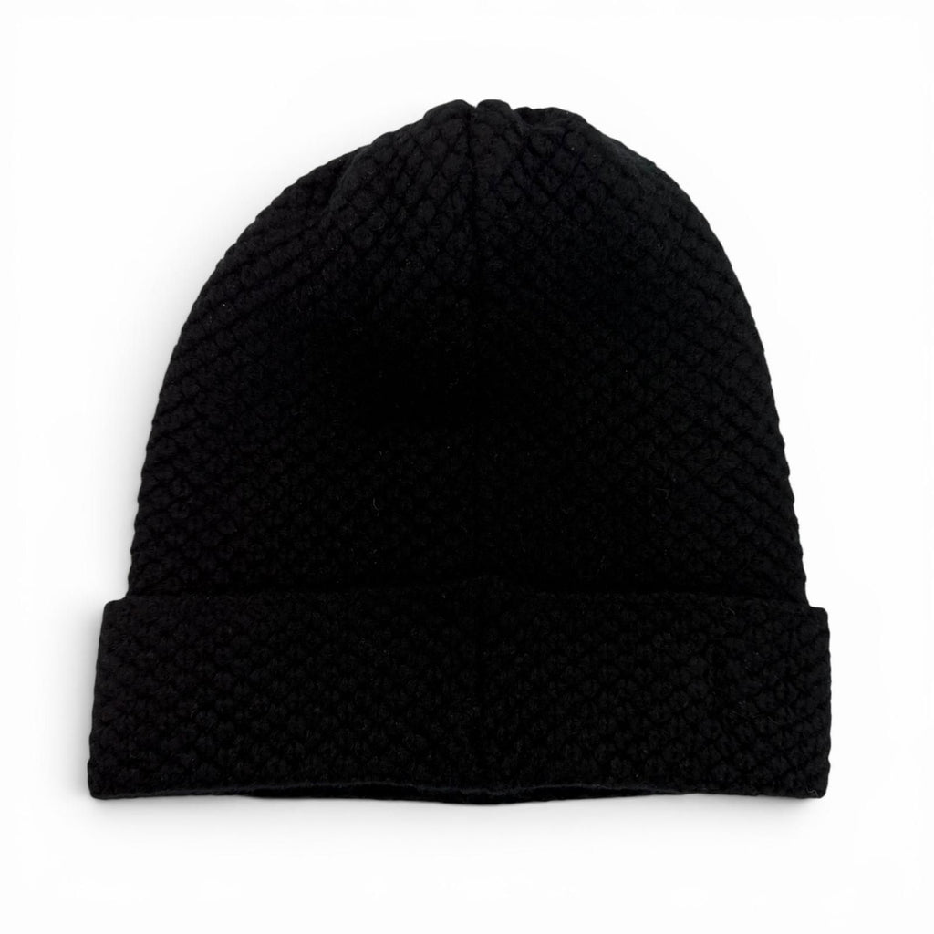 Chanel Cashmere CC Logo Embroidered Beanie Knit Cap Black — view 2