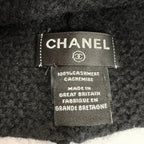 Chanel Cashmere CC Logo Embroidered Beanie Knit Cap Black — view 9