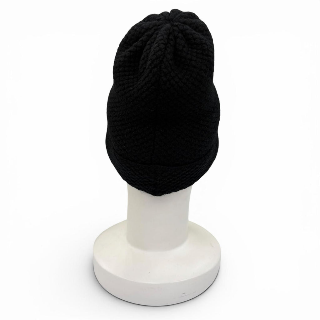 Chanel Cashmere CC Logo Embroidered Beanie Knit Cap Black — view 5