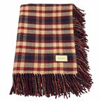 Gucci Wool GG Plaid Pattern with Fringe Reversible Scarf