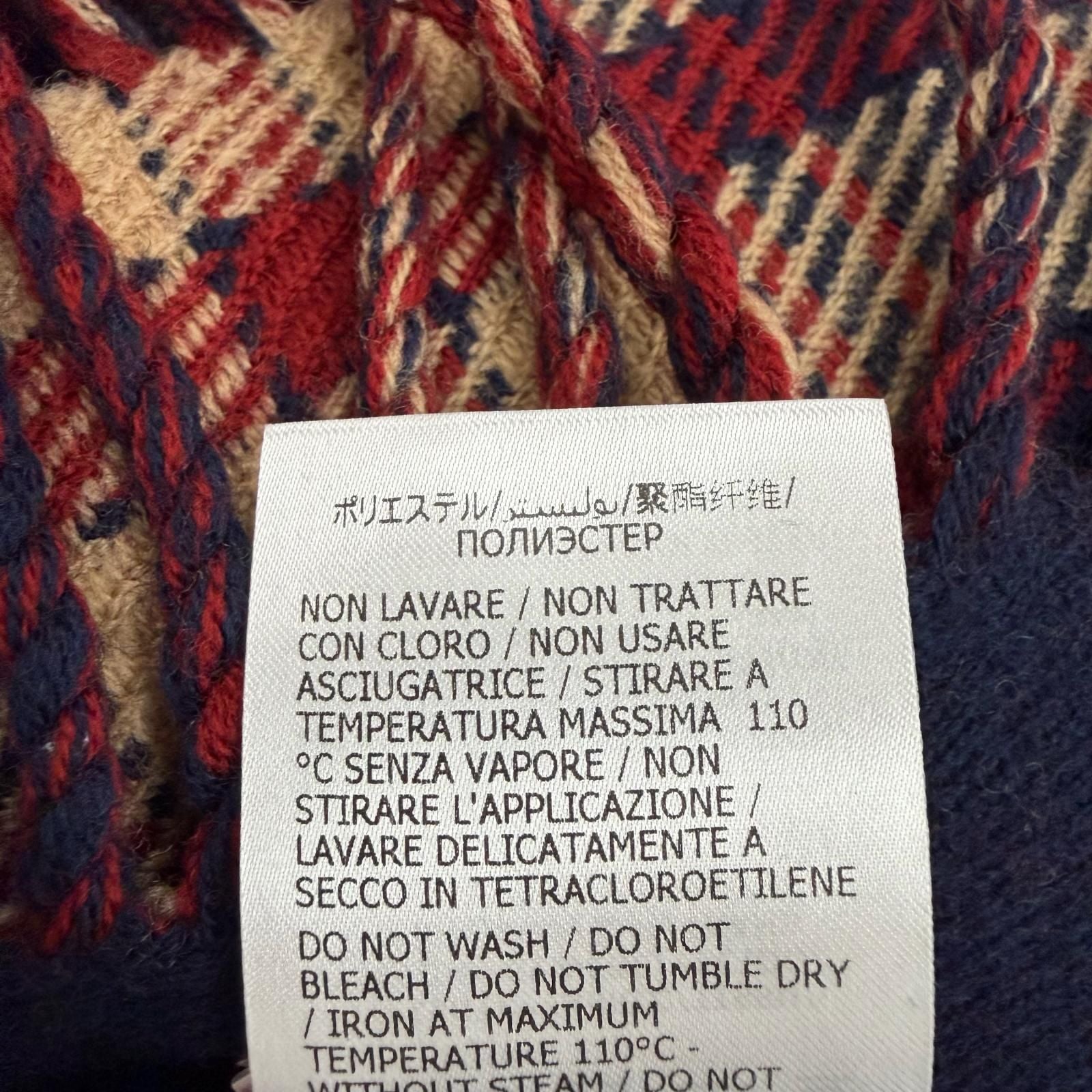 Gucci Wool GG Plaid Pattern with Fringe Reversible Scarf — view 7