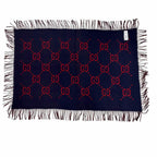 Gucci Wool GG Plaid Pattern with Fringe Reversible Scarf — view 3